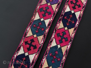 Uzbekistan Pair of Antique Silk Cross Stitch All fine silk cross stitch work on cotton. Size - ''66 cm x 7 cm'' - ''56 cm x 7 cm'' Thank you for visitng  ...