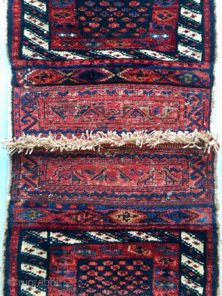 Great Bakthiari or Luri double bag. Lovely pile and dyes. 44 cm x 41 cm each. All in all 109 cm x 41 cm         