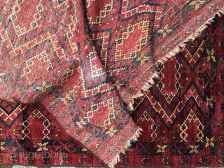 Antique Beshir Chuval 162 cm x 102 cm. Charming Turkmen weaving.                      