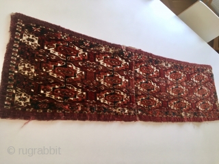 Nice Tekke Torba. All dyes good. Washed. Size 112 cm x 34 cm

Great and rare 15 Gul type. Similar to No. 45 from the Hoffmeister collection. See the book! Tsareva dated the  ...