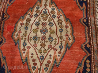 Mazlagan West Persian Rug - low in pile, nice colours. 190cm x 135cm (6'3" x 4'5"). £240 GBP + Postage.             