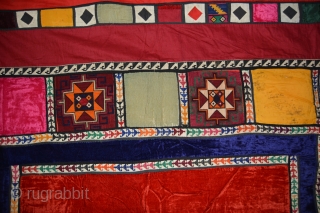 Central Asian Patchwork Korak Hanging Cotton/Silk, 69 x 66 inches, Probably 1960s. Bought in Kabul early 70s                