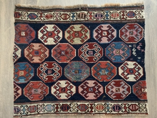 Nice antique Shasavan reverse sumac mafrash panel ca 1880 or before. Good range of colours which all look natural to me no fuchsine.  Good condition might benefit from a surface clean,  ...