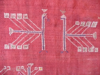 Rajastani wedding shawl, wonderful camels and peacocks, gauze like woollen weave, good condition, 6ft10ins x 4ft6ins                 