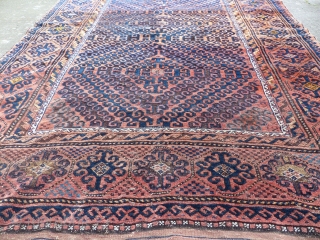 Nice large Baluch in great shape. Rare field design c. 1900. 8'10" x 5'7". 270 x 170 cm.               