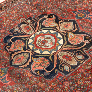 Majestic and proud Bijar 12'6" x 8'8" with a beautiful medallion.                      