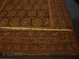 Afshar ca:1900
size is 162x106

According to text on the carpet it was a wedding gift to a couple and to wish them a good marriage

Text center right: called (asked) prayer 
Text down right:  ...