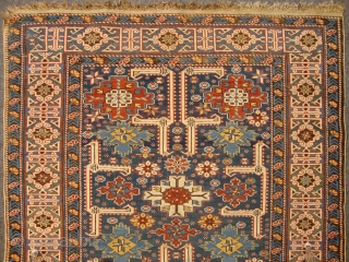 Caucasian Kuba Karagashli Rug, late 19th Century, great colours and well executed design, with a exceptional green border, original condition. 
size: 273x120
age: 1890/1900          