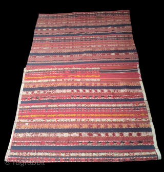 Uzbek Kilim, Central Asia, 1920s, 320 x 140 cm, wool, in good condition, small patch                  