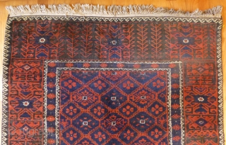 Rare Old Baluch Runner. 154 x 46 inches (12.5 feet x 4 ft approx). It's rare to find an old Baluch in this runner format. Attractive design in very good 
condition, with  ...