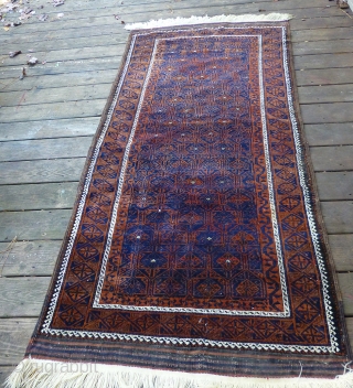 Antique/old Baluch Rug. Excellent condition, medium to full pile throughout, good kilims and selvedges. 84 x 40 inches               