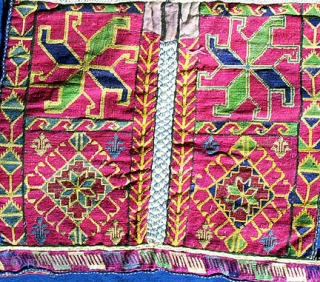 Swat Embroidered Textile, yoke from a child's top. This is an excellently rendered child’s yoke from Swat region, executed in tiny cross-stitch embroidery. The front is 10.5 inches wide and 11 inches  ...