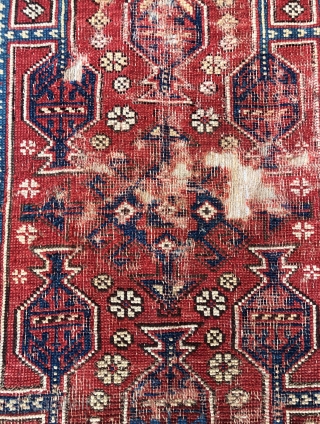 Antique Bergama Rug Mount on Fabric 
Size 140x104 cm 
Please feel free to ask questions                  