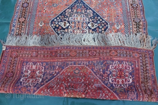 Antique South West Persian Kashkuli Qashqai rug a gorgeus and rare sepecimen near
perfect condition, Wool on Wool, Natural Colors, Late 19th century.
Size: 273X155cm          