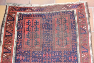 Antique Timuri Baluch rug dy the Yaqub Khani Subtribe,

Original Sides with oxidized dark browns. Many wounderful motifs, 
wounderful blues Cheers.
Size: 160x80cm            
