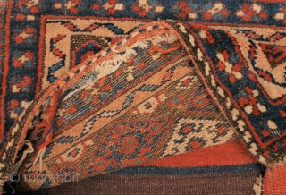 Rare Kurdish bag, maybe from the caucasus, good age
natural colours, only the camel color is slightly tipfaded. corrosion gives a beautiful effect. two or three small restaurations, wear only at the corners
43  ...