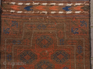 Rare small Baluch double niche rug in excellent condition, complete with kilim ends. is has a silky glow. 
These rugs are often described as funeral rugs. This is an exceptional small one,  ...