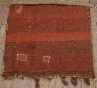 Cloud band Khamseh bag, natural colours, perfect condition, soft wool, pliable, full pile,made around 1920, a beauty! 78x73 cm.

              