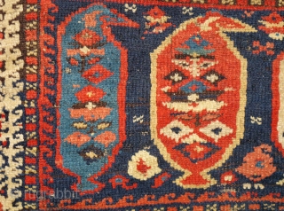 Northwest Persian Kurdish panel with multi-colored large botehs and several subtle color shifts, very elegant, probably needs a wash but great wool. .93 x 37cm        