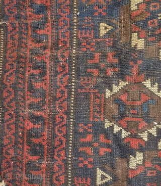 Baluch balisht with great polychromatic blues, Timuri-esque Khorosan group with sort of a kepse/ashik type of design? nice older borders.
             