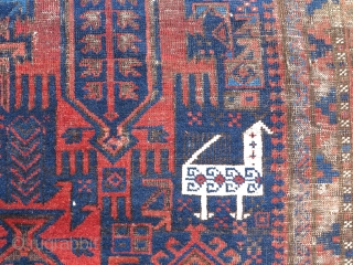 Baluch Harshang Design Main Carpet with Birds. woven in western Afghanistan with great natural color and very soft wool. browns are largely corroded and some have been cast over with old kashmiring.  ...