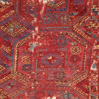 East Anatolian Kurdish divan cover. Red-wefted group with great color including slate blues and greens, salmon, and good. fragmented into three pieces, Older than most.        