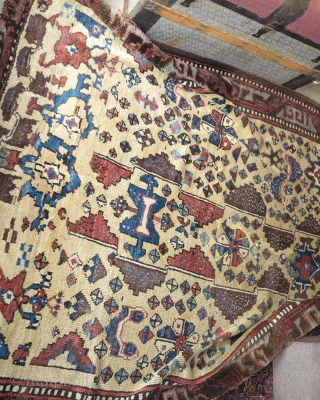 Large (5'1" x 8'3" 155x252cm) East Anatolian Yatak with harshang and other ornament (alien cyclopses?)

                  