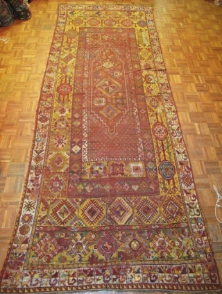 Rabat Moroccan gallery rug, all natural colors, mid 19th. century?                       
