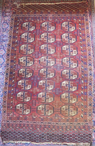 Yomut wedding? rug. Cute piece with good dyes.                         