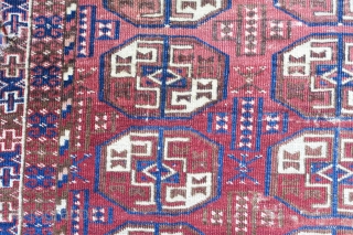 Yomut wedding? rug. Cute piece with good dyes.                         