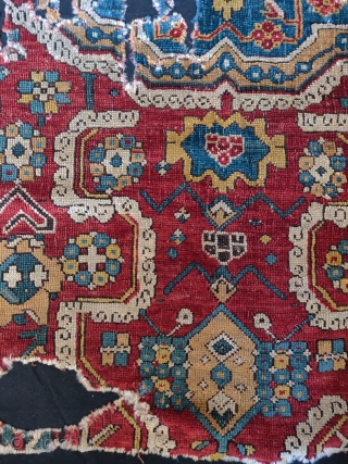 so-called 'Golden Triangle' group carpet. Woven arguably in either Northwest Persia or Eastern Anatolia at a time when the border between these two areas was more fluid, circa 1700? 
size=192x264cm
Sourced in Tibet  ...