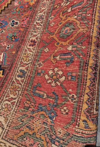 Bijar directional niched or prayer rug. Unusual format, great color. 3'10"x4'10"                      