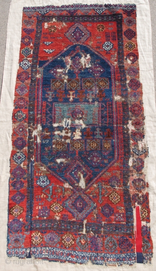 With the format of a yastik and the general size and orientation of a prayer rug, this East Anatolian Kurd weaving seems to be something else. There are ewers drawn towards the  ...