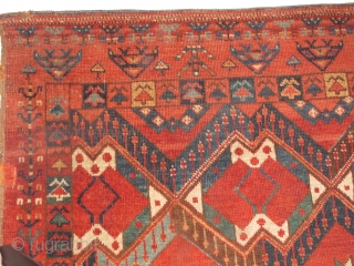 Middle Amu Darya Turkmen aq qaymaq ikat pattern chuval. Fantastic color and precision drawing.                   