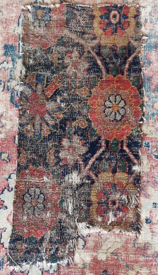 Joft-knotted Khorosan / Herat minakhani fragment, circa 1800 or a little earlier, cotton warp, wool weft group, fantastic drawing and color. It is likely that pieces like these served as models for  ...