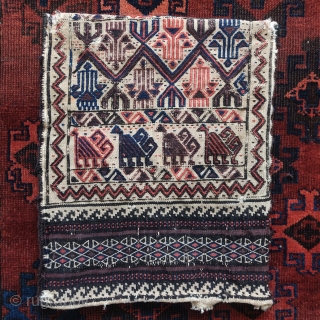 Complete Baluch flatwoven chanteh with animals and Turkmen style shrubs / trees                     