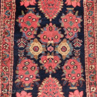 really nice Persian village mat or poshti, probably Hamadan, 1'11"x3'0". All vegetal dyes.                    