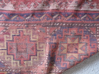 Colorful Moghan Rug with Memling guls (detail)                          