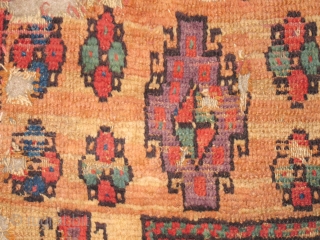 Old Colorful Central Anatolian Rug Fragment                           