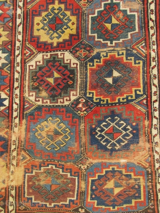 Northwest Persian Kurdish rug with a star border  and 'Memling gul'design                     