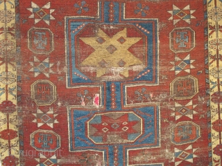 Central Anatolian Sızma / Konya area carpet, circa 1750, great colors, many colors including natural camel. iconic design. 7'7"x4'7"              