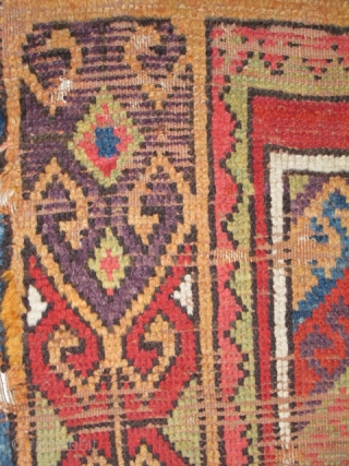 Central Anatolian Rug Fragment, circa 1800, with vibrant and multiple colors. Bold geometry and exceptional proportions. (5'3" x 3'1" / 160x94cm)            