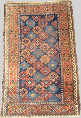 Snow-flake Baluch. Very soft wool. Looks like an Arab piece but knots are open left. 4'5" x 2'8"               