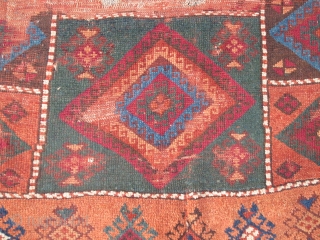 East Anatolian Rug Fragment with vibrant color.                          