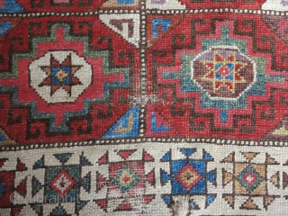 Central Anatolian Memling gul rug fragment, very nice colors.                        