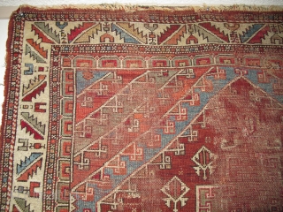 Ghirlandaio Variant Bergama / Ezine West Anatolain Rug, whipped but rather classic looking.                    