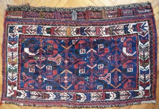 Very colorfull Afshar bagface in good condition, all good natural dyes, complete, very reasonable, 19th c, 86 x 54 cm             