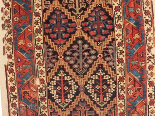 Fragment of a Kurdish rug, a rare piece, good for any collection, 19th century                   