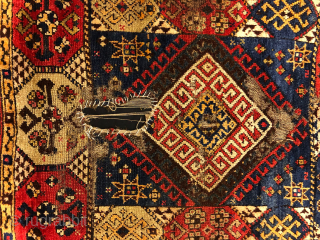 Small rug, central Anatolia, 19th c, one hole, restorable nice village rug, available for $ 850, shipping included               