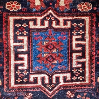 Antique Persian bagface. 21" x 23". I would say Qashqai due to the ivory warps and red-brown wefts.  I've only seen one other bag with this design (also labeled Qashqai).   ...